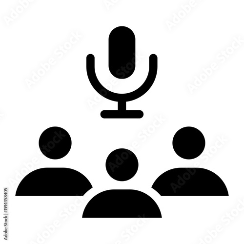 Media Press Conference Solid Icon