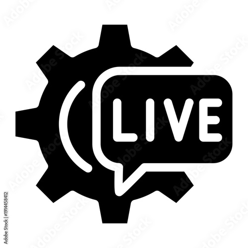 Live Support Management Solid Icon