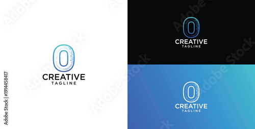 Digital technology logo icon vector. O initial logo design.