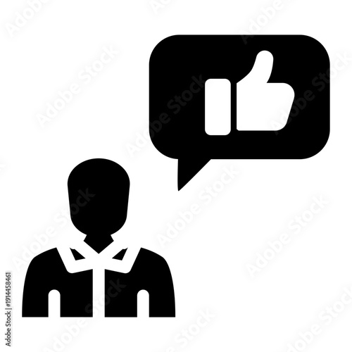 Positive User Feedback Solid Icon