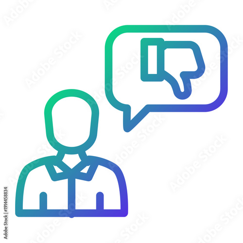 Negative Feedback Analysis Line Gradient Icon