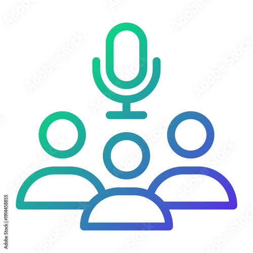 Public Press Conference Line Gradient Icon