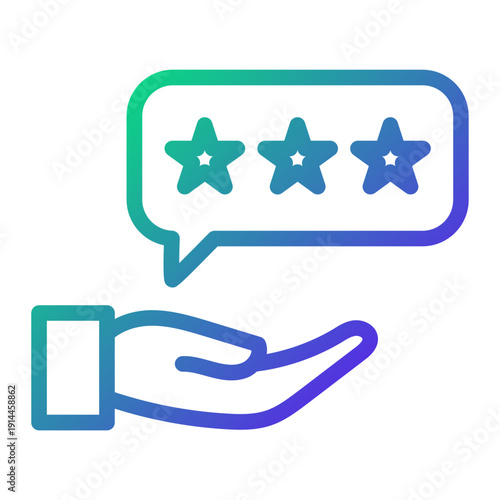Client Testimonial Review Line Gradient Icon