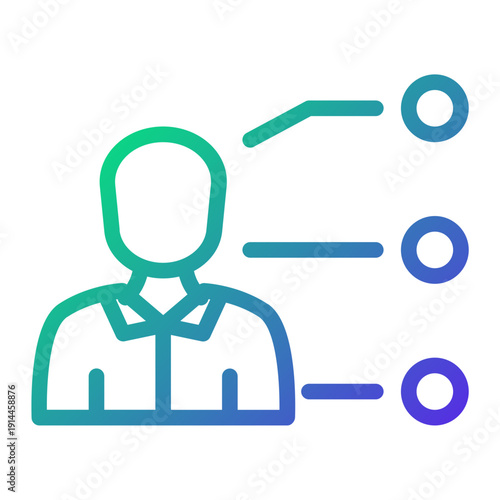 Influencer Marketing Network Line Gradient Icon