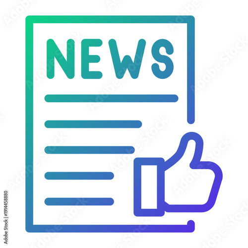 Positive Media Coverage Line Gradient Icon
