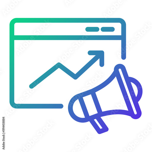 Digital Marketing Analytics Line Gradient Icon