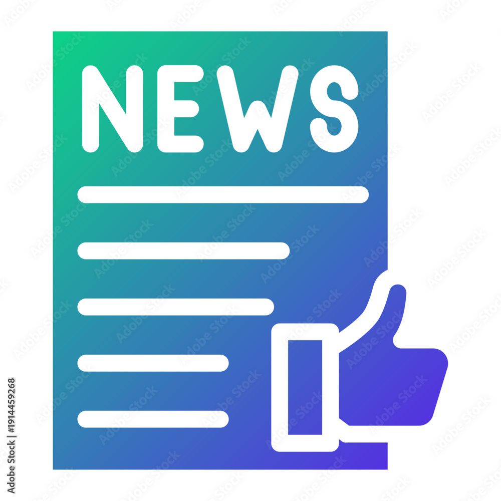 Obraz premium Positive Media News Solid Gradient Icon