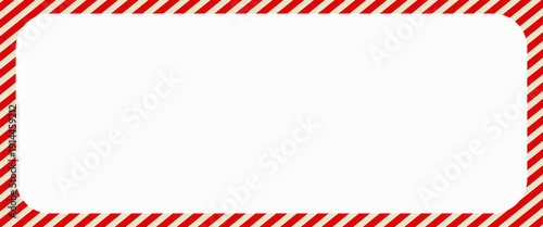 Worn warning sign red and white stripes frame, industrial background
