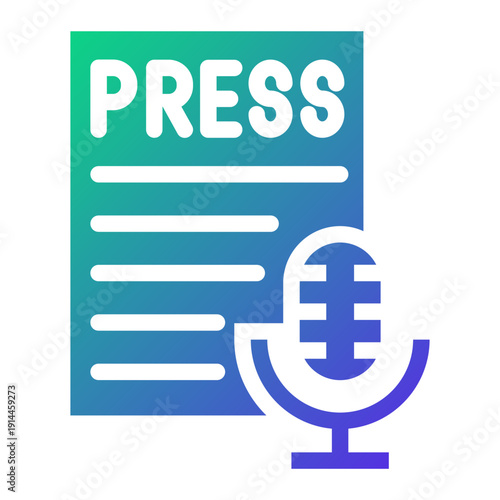 Press Release Solid Gradient Icon