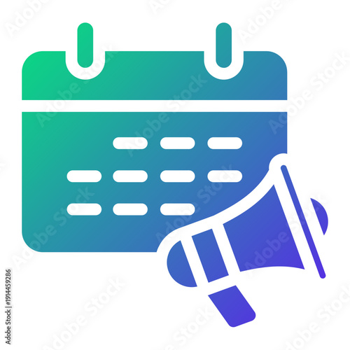 Marketing Event Calendar Solid Gradient Icon