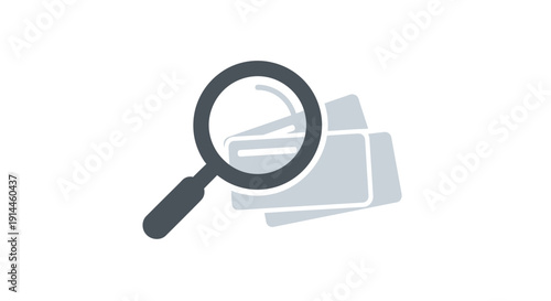 Magnifying Glass Examining Documents Closely Detailed View.