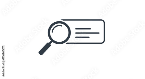 Magnifying glass on search icon.
