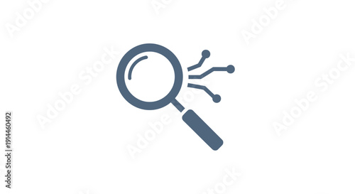 Magnifying glass with light rays.