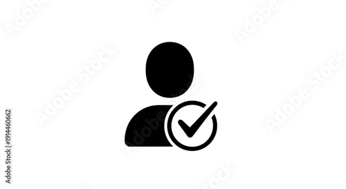 Person Icon with Checkmark Symbol.
