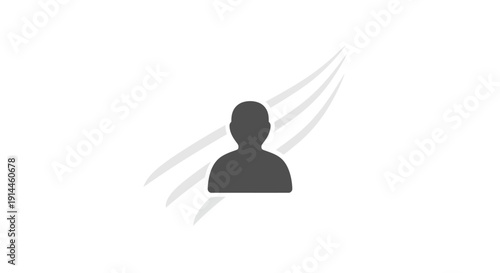 Person Silhouette Icon Moving Fast.