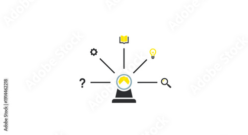 Search lamp with question mark.