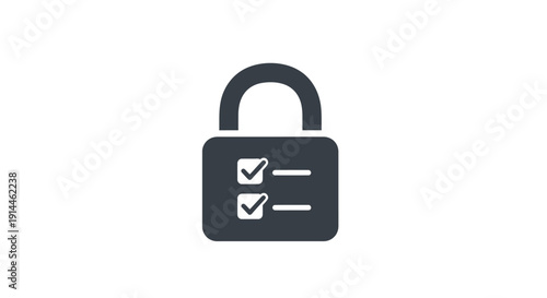 Secure Lock with Check Marks.
