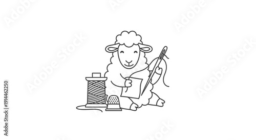 Sheep holding a piece of paper.