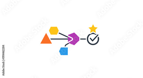 Simple flowchart symbols connected.