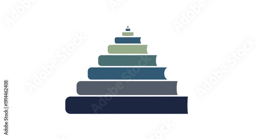 Stack of books in a pyramid.