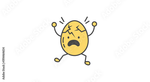 Yellow Cartoon Character with Sad Face.