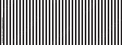 Repeated vertical black parallel straight lines isolated on white background. Simple striped print. Prison bar texture. Vector graphic minimalist illustration