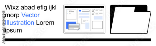 Digital organization, document storage, workflow, productivity, data management, user interface design. a file folder and a digital interface. Digital organization and document storage