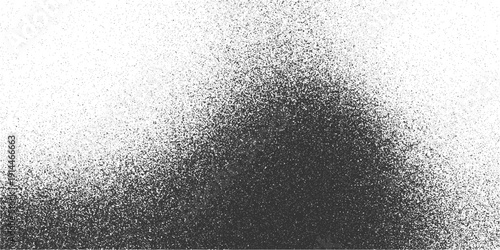 Background with grain or noise, stipple or grunge effect. Monochrome gritty pattern. Distressed, mezzotint or splatter texture. Grey gradient print. Modern wallpaper. Vector graphic illustration.