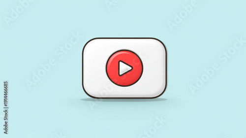 Free Download Minimalistic play button icon on light blue background - GFXLoad