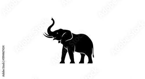 Silhouette of an Elephant Icon for Wildlife and Nature Themes
