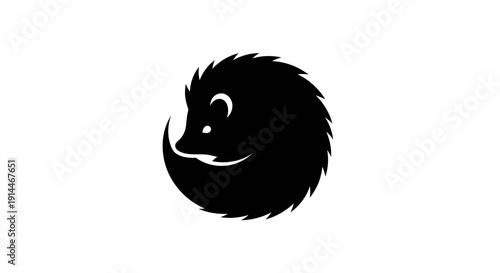 Black Squirrel Logo Design with Playful Expression and Curled Tail