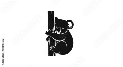 Cute Bear Climbing Tree Illustration for Kids or Nature Themes