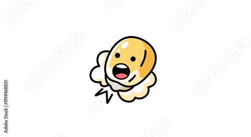 Cartoon Egg Character with Angry Expression.