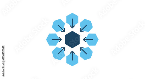 Central Hexagon Surrounded by Arrows and Shapes.