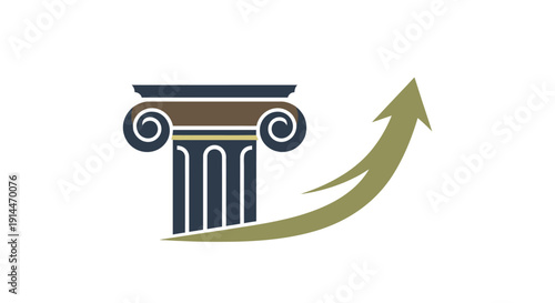 Classic Pillar with Rising Arrow Symbol.