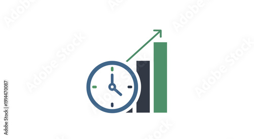 Clock and Graph Showing Time Management.