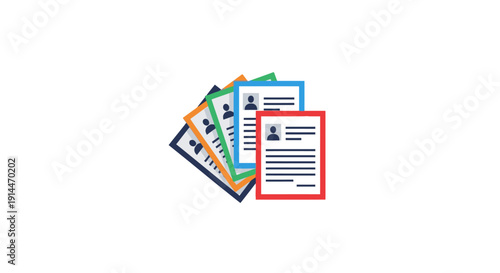 Colorful Cards with Text and Icons.