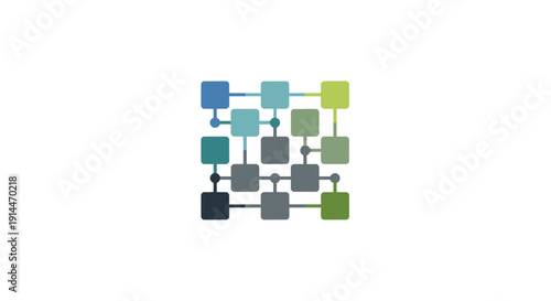 Colorful flowchart diagram connections.