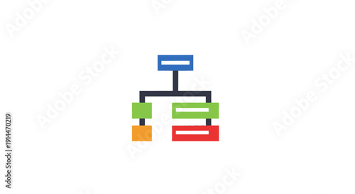 Colorful Flowchart Organization Chart Diagram.