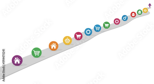 Colorful icons on a gray background.