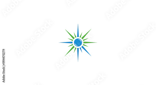 Colorful starburst design element icon.