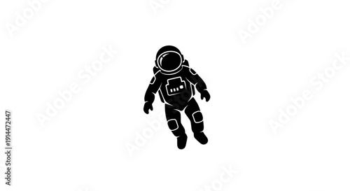 Astronaut In Space Suit Floating in Zero Gravity