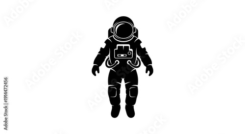Silhouette of an Astronaut in Zero Gravity Environment