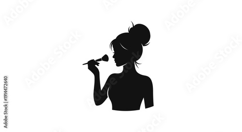 Silhouette of a Woman Smoking With a Bubble Gum in Hand
