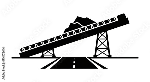 Elevated Monorail Train Crossing Road Infrastructure.