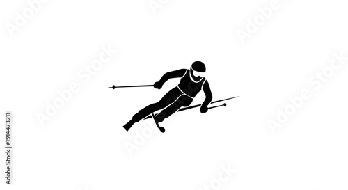 Dynamic Skiing Action with Expert Skier in Motion