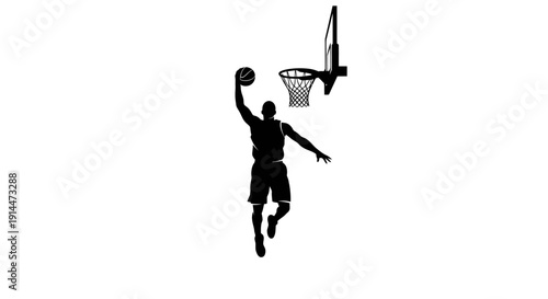 Dynamic Basketball Player Dunking Shot in Action