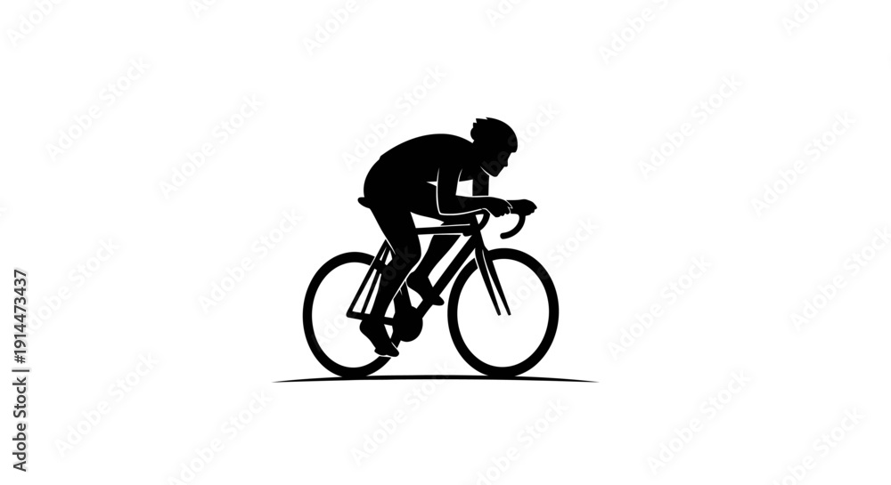 Obraz premium Silhouette of a Person Riding a Bicycle in Motion