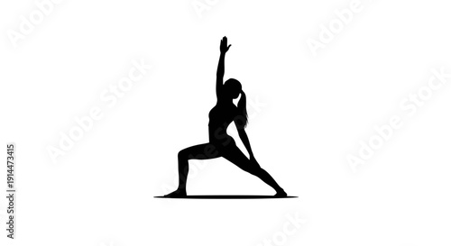 Silhouette of a Person Practicing Yoga in Warrior Pose