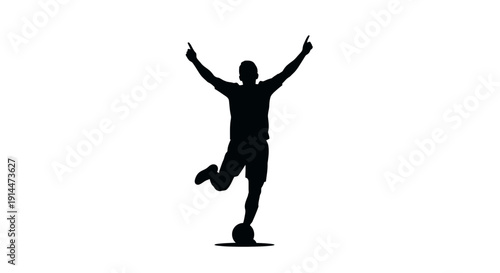 Joyful Silhouette of a Person Celebrating with Arms Raised